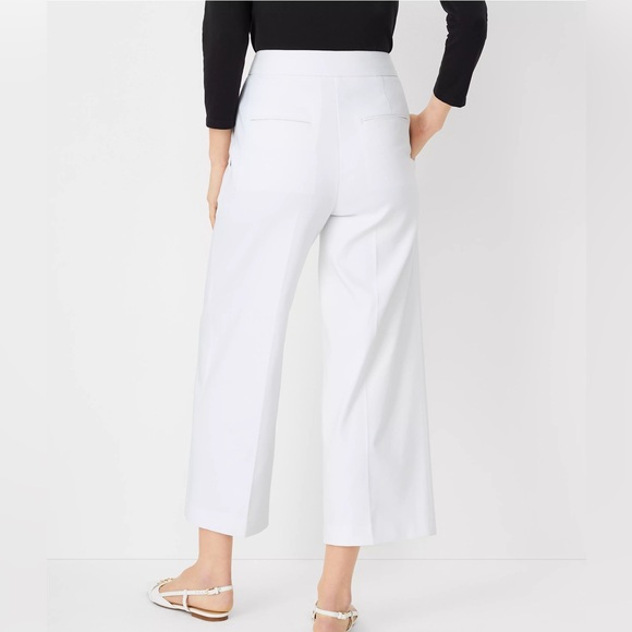 Ann Taylor the Kate wide leg crop high rise white pants size 14 - Picture 4 of 12